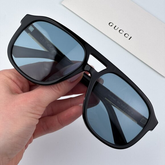 Gucci Accessories - Gucci Women  BRAND NEW Sunglasses Black Blue Pilot GG1188S 004